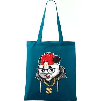 Hip hop panda - Taška bavlněná - 42 x 38 cm ( Petrolejová )