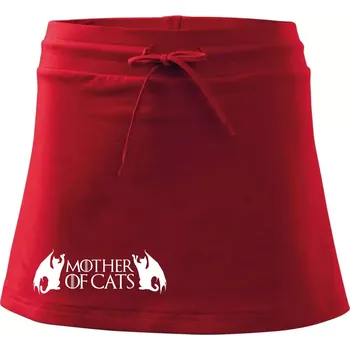 Dámská sukně Mother of cats - draci - Sportovní sukně - two in one - L ( Červená )