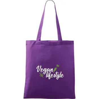Vegan lifestyle - Taška bavlněná - 42 x 38 cm ( Fialová )
