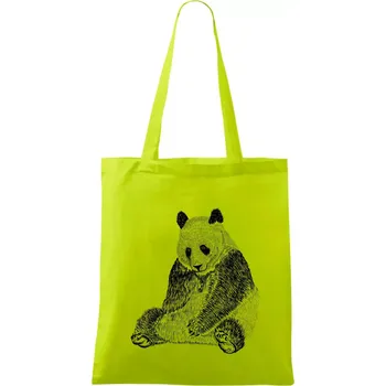 Smutná panda - Taška bavlněná - 42 x 38 cm ( Limetková )