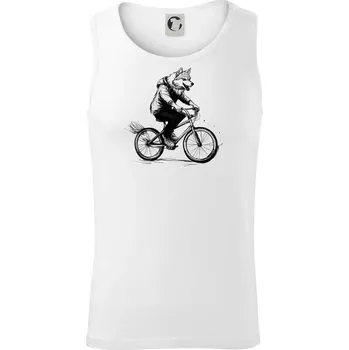 Vlk na kole - Tílko pánské Core - M ( Bílá )