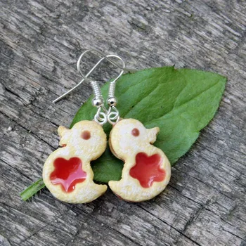 Náušnice CircusMind Visací náušnice linecké kačenky s marmeládou S1391