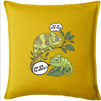 Polštář Chameleoni jak sis to užila - Polštář 50x50 - 50x50 - Pouze potah ( Žlutá )