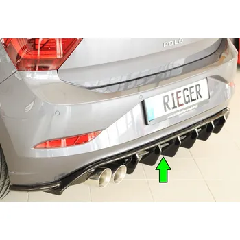 PC tuning Rieger vložka zadního nárazníku pro Volkswagen Polo AW 5-dvéř., plast ABS lakovaný do černé lesklé barvy, GTI, r.v. 06/2017-05/2021