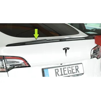 PC tuning Rieger prodloužení víka kufru pro Tesla Model Y 003, plast ABS lakovaný do černé lesklé barvy