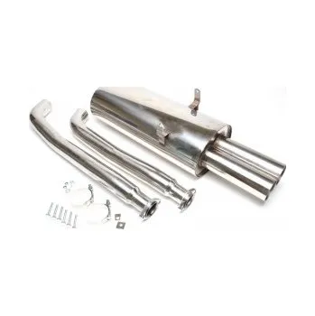 Zadní díl výfuku TA Technix sportovní nerezový catback výfuk - BMW 3 E36 325i / 328i kromě Compact, 2x 76 mm rovná nerezová koncovka bez pertlu