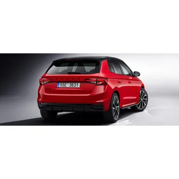 Polep vozidla Škoda Fabia IV - zadní černé logo ŠKODA z verze Monte Carlo