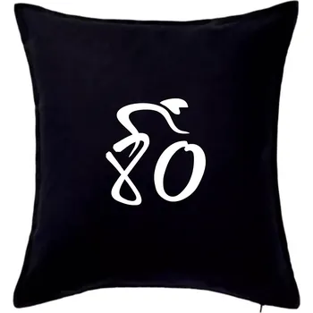 Polštář Cyklista slaví osmdesátiny (80) - Polštář 50x50 - 50x50 - Pouze potah ( Černá )