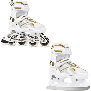 Kolečkové brusle RAVEN Nastavitelné kolečkové brusle RAVEN Pulse 2v1 BÍLÁ|ŽLUTÁ