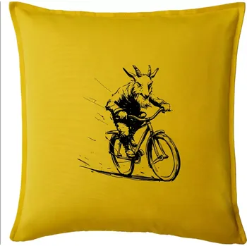 Polštář Drsný kozel na kole - Polštář 50x50 - 50x50 - Pouze potah ( Žlutá )