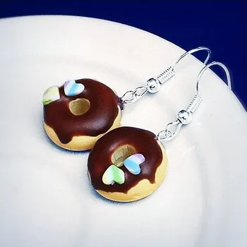 Náušnice CircusMind Sladké náušnice Fimo - donuty se srdíčky S5079