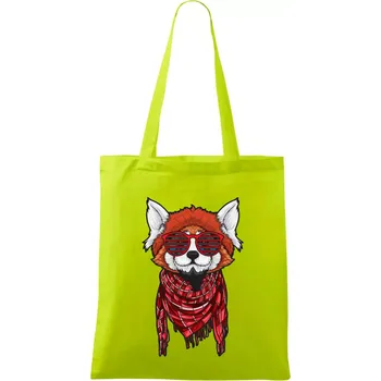 Červená panda hipster - Taška bavlněná - 42 x 38 cm ( Limetková )