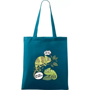 Chameleoni jak sis to užila - Taška bavlněná - 42 x 38 cm ( Petrolejová )