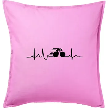 Polštář EKG dráhová cyklistika - Polštář 50x50 - 50x50 - Pouze potah ( Růžová )