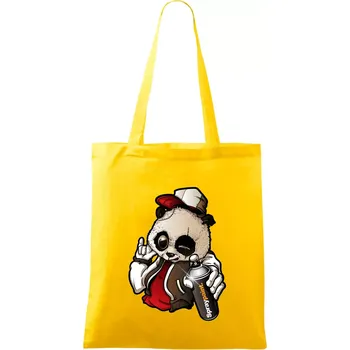 Graffiti panda - Taška bavlněná - 42 x 38 cm ( Žlutá )