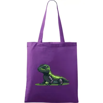 Leguán pixel - Taška bavlněná - 42 x 38 cm ( Fialová )