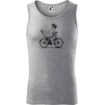 Slepice na kole - Tílko pánské Core - L ( Tmavě šedý melír )