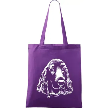 Kokršpaněl - hlava kreslená - Taška bavlněná - 42 x 38 cm ( Fialová )