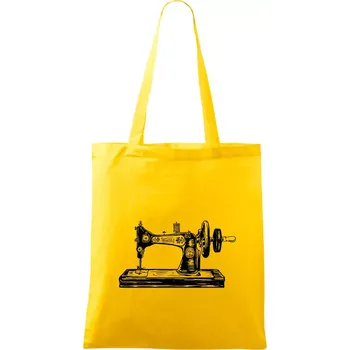 Nákupní taška Šicí stroj - starý kreslený - Taška bavlněná - 42 x 38 cm ( Žlutá )