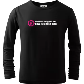 Chlapecké tričko Omlouvám se za to, co jsem řekla, když jsem měla hlad - Triko dětské Long Sleeve - 122 cm/6 let ( Černá )