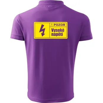 Pánská košile Pozor vysoké napětí - Polokošile pánská Pique Polo 203 - 2XL ( Fialová )