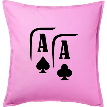 Polštář Poker AA - Polštář 50x50 - 50x50 - Včetně výplně ( Růžová )