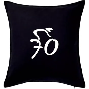 Polštář Cyklista slaví sedmdesátku (70) - Polštář 50x50 - 50x50 - Pouze potah ( Černá )
