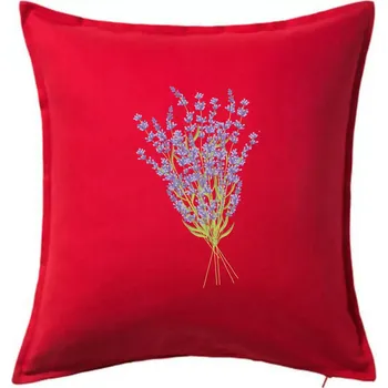 Polštář Levandule kreslená - Polštář 50x50 - 50x50 - Pouze potah ( Červená )