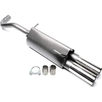 Zadní díl výfuku TA Technix sportovní výfuk - VW Lupo (98-05) 1.0 / 1.4, 2x 76 mm rovná nerezová koncovka s pertlem