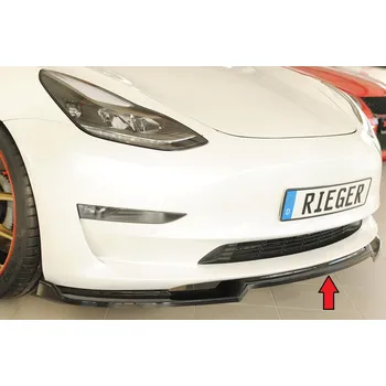 PC tuning Rieger lipa pod přední nárazník pro Tesla Model 3 003, 06/18-, plast ABS lakovaný do černé lesklé barvy