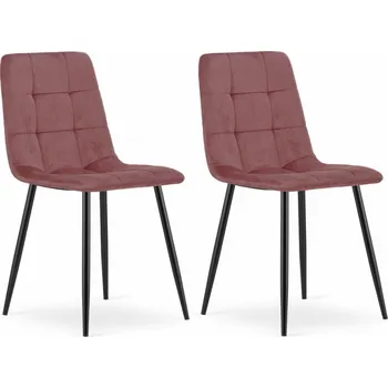 Jídelní židle Židle MODENA – pastelově růžová / černé nohy 2ks