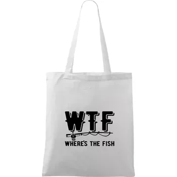 Wheres's the Fish WTF - Taška bavlněná - 42 x 38 cm ( Bílá )