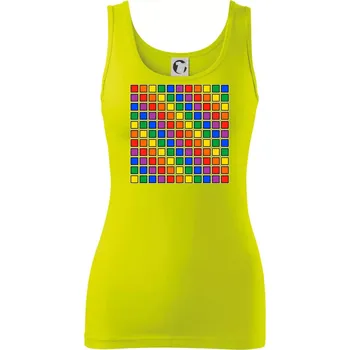 Dámské tričko LGBT duhový čtverec - Dámské tílko - 2XL ( Limetková )