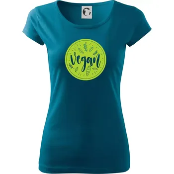 Dámské tričko Vegan zelenina v kruhu - Dámské triko Pure - XS ( Petrolejová )