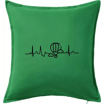 Polštář EKG létání balonem - Polštář 50x50 - 50x50 - Pouze potah ( Středně zelená )