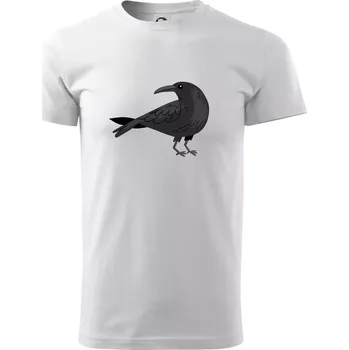 Pánské tričko Vrána kreslená (studio-arte.cz) - Triko extra velké (5-8XL) - 8XL ( Bílá )