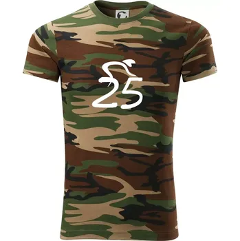 Pánské tričko Cyklista slaví pětadvacítku (25) - Army CAMOUFLAGE - XL ( Hnědý maskáč )