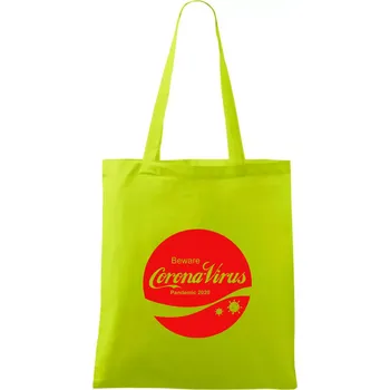 Corona virus pandemic logo - Taška bavlněná - 42 x 38 cm ( Limetková )