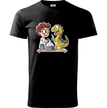 Chemik a dinosaurus - kluk - Triko extra velké (5-8XL) - 6XL ( Černá )