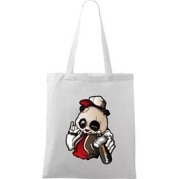 Graffiti panda - Taška bavlněná - 42 x 38 cm ( Bílá )