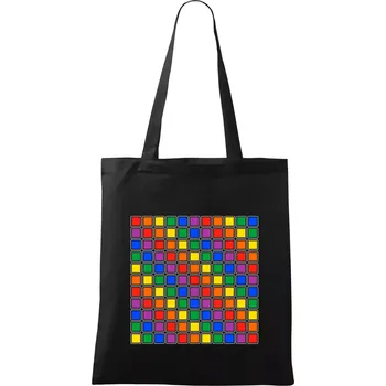 LGBT duhový čtverec - Taška bavlněná - 42 x 38 cm ( Černá )