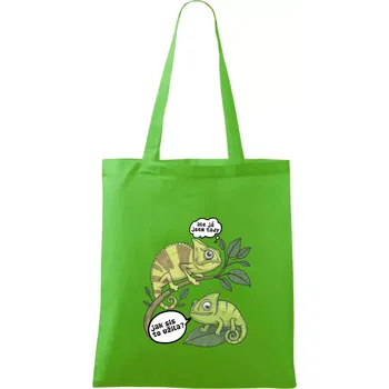 Chameleoni jak sis to užila - Taška bavlněná - 42 x 38 cm ( Apple Green )