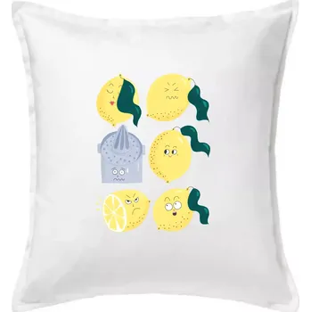 Polštář Citroni kreslení (studio-arte.cz) - Polštář 50x50 - 50x50 - Pouze potah ( Bílá )