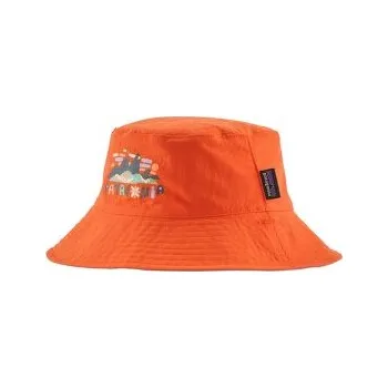 Čepice Patagonia Baby Sun Bucket Hat Fitz Roy Superbloom: Pollinator Orange oranžová 12M