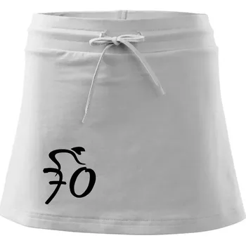 Dámská sukně Cyklista slaví sedmdesátku (70) - Sportovní sukně - two in one - XL ( Bílá )