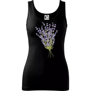 Dámské tričko Levandule kreslená - Dámské tílko - M ( Černá )