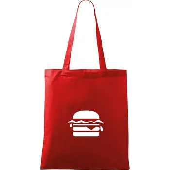 Hamburger ikona - Taška bavlněná - 42 x 38 cm ( Červená )