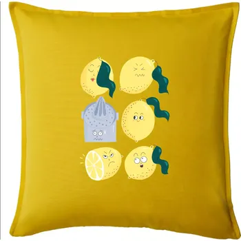 Polštář Citroni kreslení (studio-arte.cz) - Polštář 50x50 - 50x50 - Pouze potah ( Žlutá )