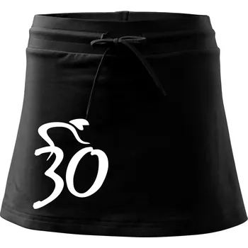 Dámská sukně Cyklista slaví třicítku (30) - Sportovní sukně - two in one - S ( Černá )