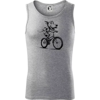 Pánská móda Pes na kole - Tílko pánské Core - 2XL ( Tmavě šedý melír )